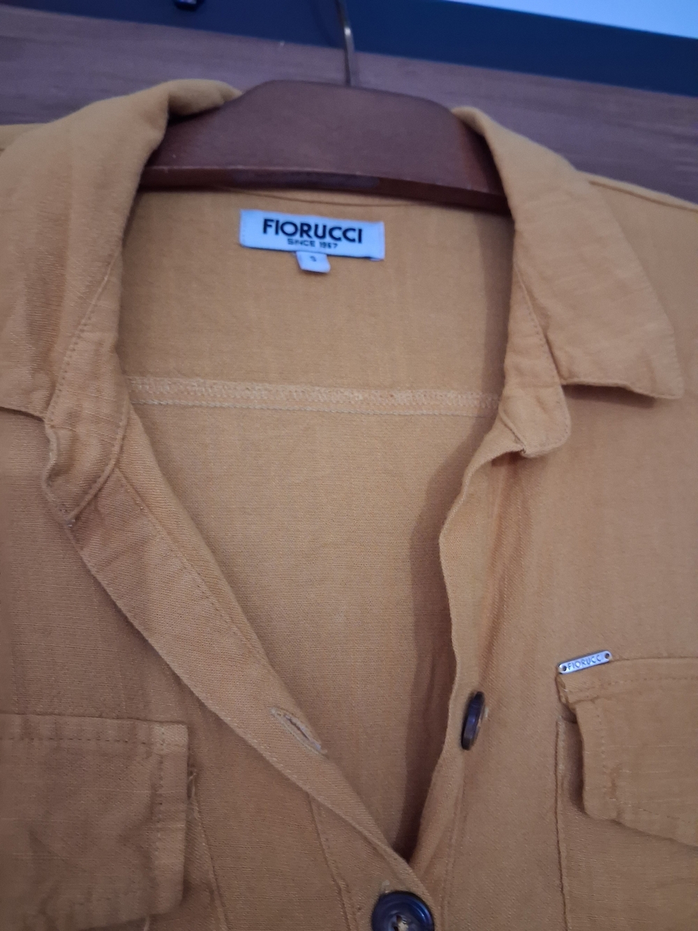 Fiorucci Mustard Blouse, Button-Front Shirt Tunic, S - Picture 6 of 12
